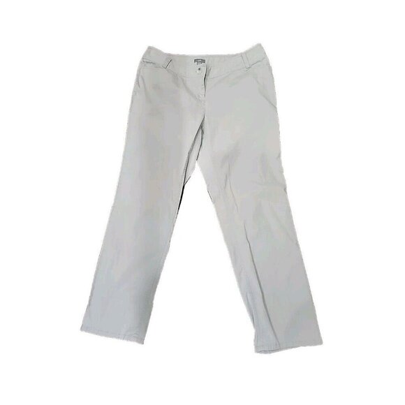 J. Jill Pants - J. Jill Pants Straight Leg Mid Rise Flat Front Cotton Stretch Stone Women's 12P